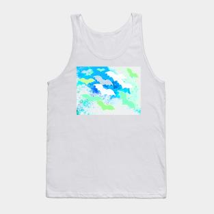 Bats In Flight Pastel Blue Tank Top